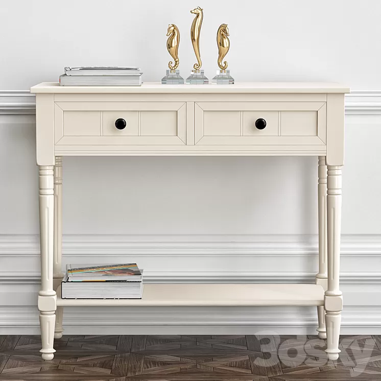 WayFair Manning 2 Drawer Console Table 3D Model