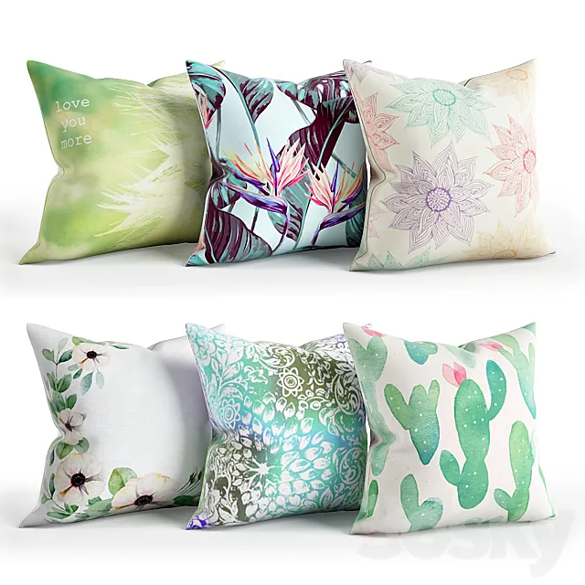 Wayfair Pillow Set 009 3DModel Wayfair Pillow Set 009 3DModel