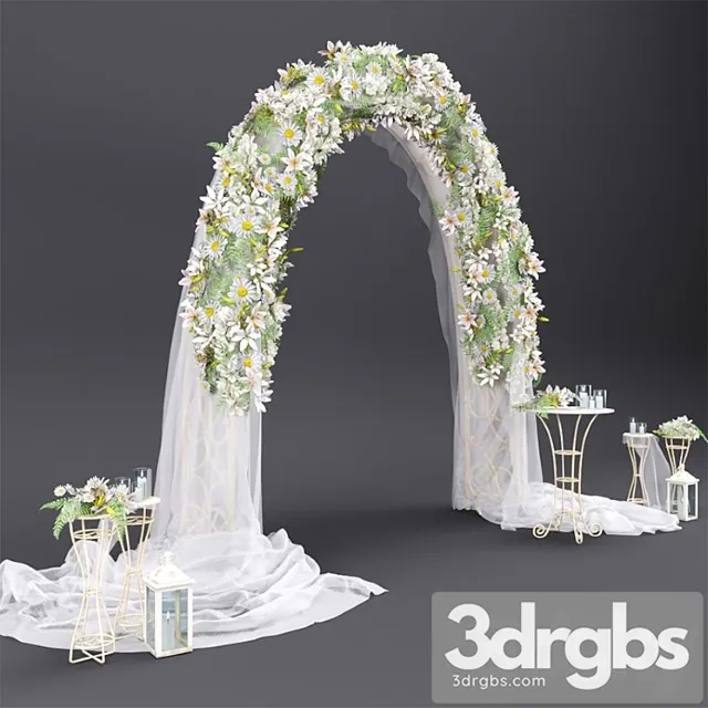 Wedding arch with flowers 3D Model Download