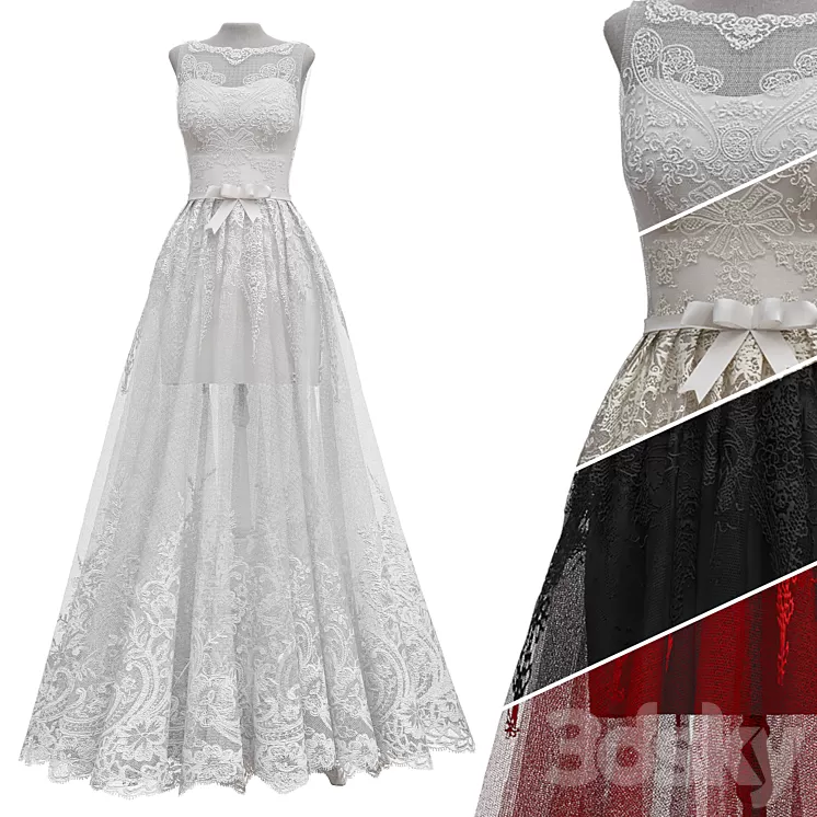 Wedding Dress 3D Model Free Download