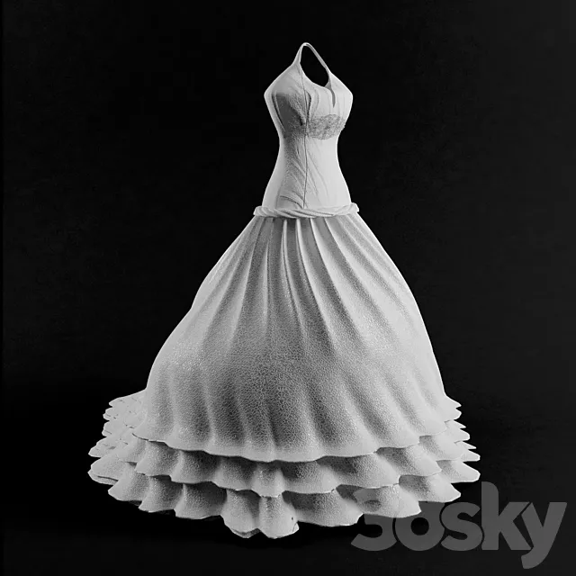 Wedding Dress 3D Model