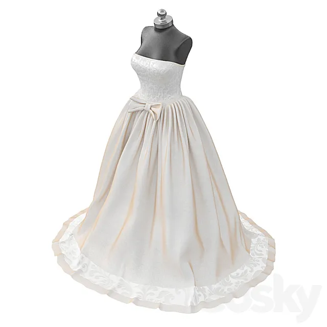 Wedding dress 3D Model