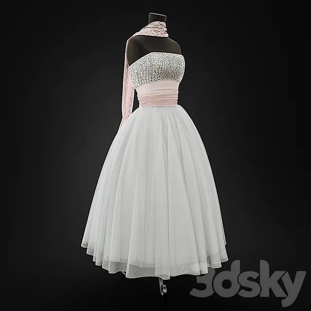 Wedding Dress 3D Model