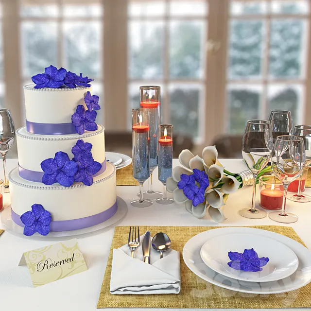 Wedding table setting 3DModel