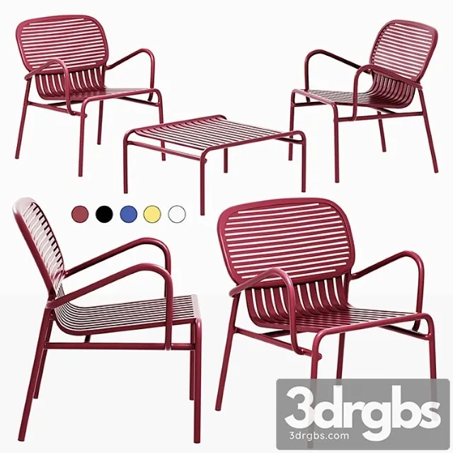 Week-end outdoor armchair + outdoor coffee table 2 3D Model Download