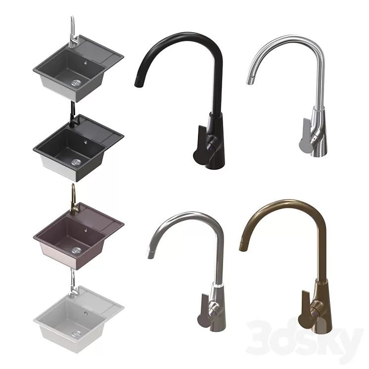 Weimar sink with Holstein crane 3D Model Weimar sink with Holstein crane 3D Model