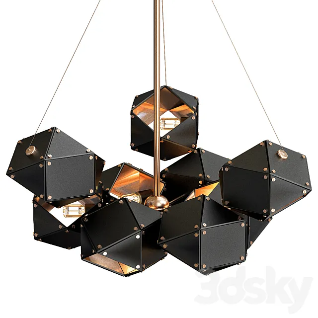 WELLES Central Chandelier von Gabriel Scott 3D Model