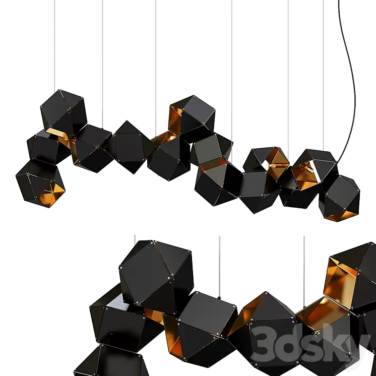 Welles long chandelier 3D Model Welles long chandelier 3D Model