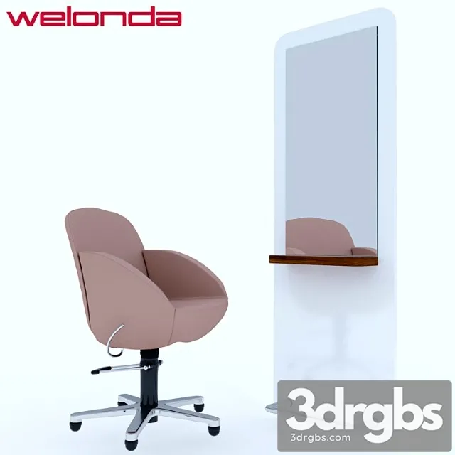 Weloda vida chair and style mirror 3D Model Download
