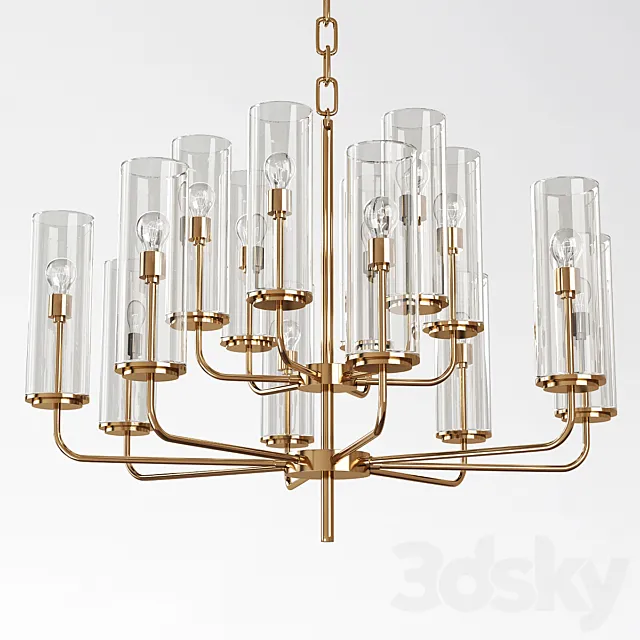 Wentworth 12 – Light Shaded Tiered Chandelier 3D Model Wentworth 12 – Light Shaded Tiered Chandelier 3D Model