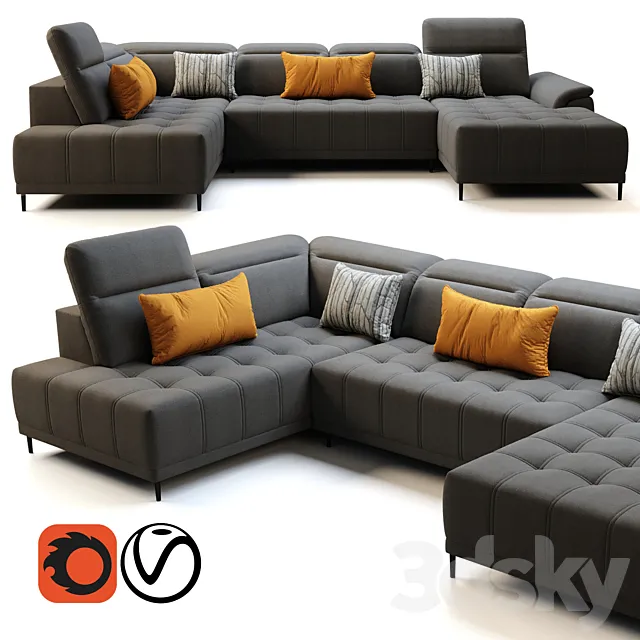 Wersal Calvaro XL Sofa 3D Model
