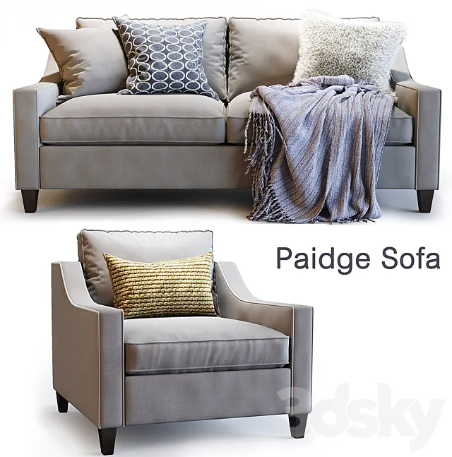 West elm _ Paidge Loveseat 3D Model West elm _ Paidge Loveseat 3D Model