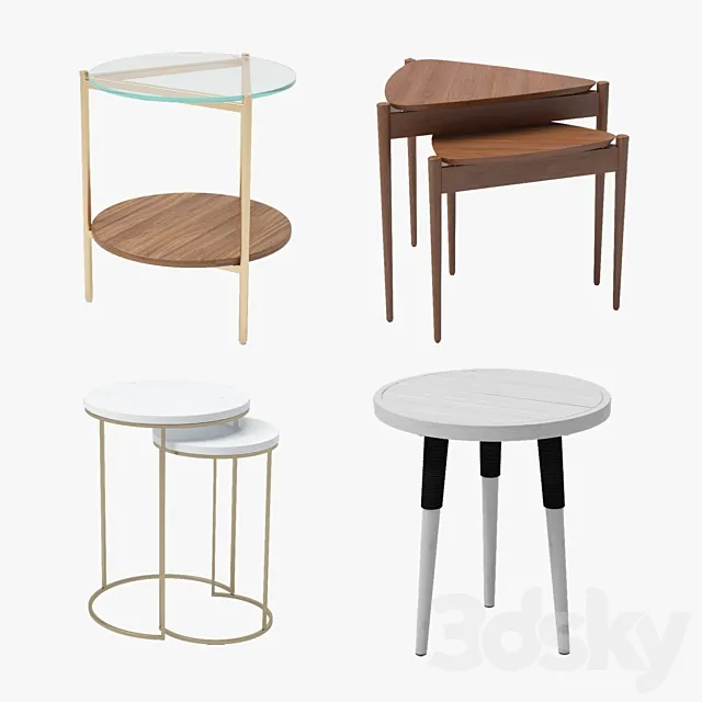 West elm _ side tables collection 3D Model West elm _ side tables collection 3D Model