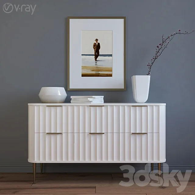 West Elm _ Vivien 6-Drawer Dresser 3DModel West Elm _ Vivien 6-Drawer Dresser 3DModel