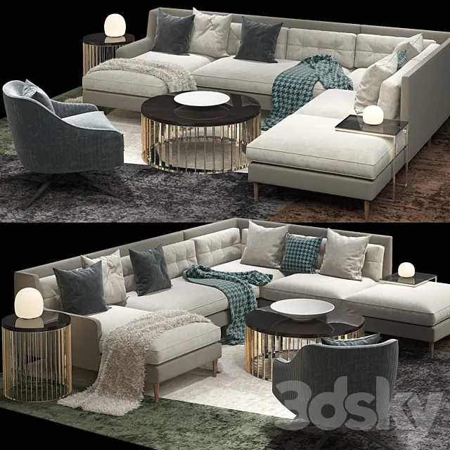 West elm _Sectional 3D Model West elm _Sectional 3D Model