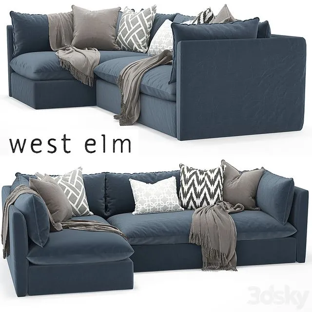 West elm _Shelter Sectional sofa 3D Model West elm _Shelter Sectional sofa 3D Model