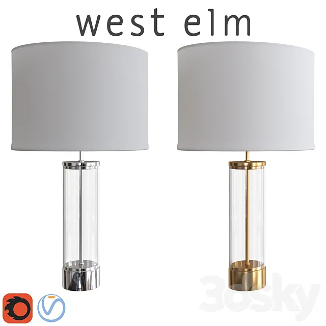 West Elm Acrylic Column 3D Model West Elm Acrylic Column 3D Model