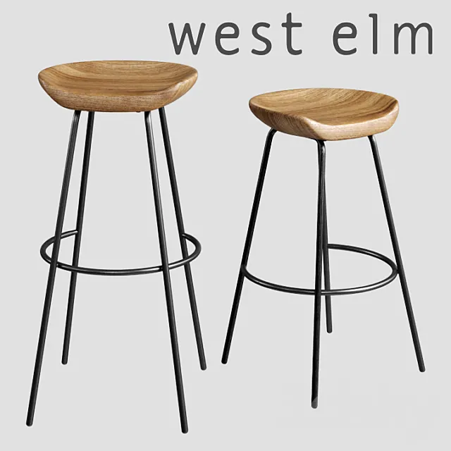 WEST ELM Alden Bar + Counter Stools 3DModel