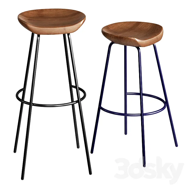 WEST ELM Alden Bar & Counter Stools 3DModel 3DSKY Decor Helper
