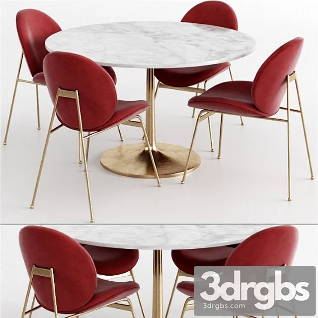 West elm and crate & barrel dinning set 2 2 3D Model Download