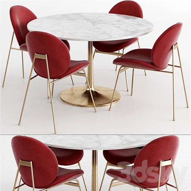 West elm and Crate & Barrel Dinning Set 2 3DModel West elm and Crate & Barrel Dinning Set 2 3DModel