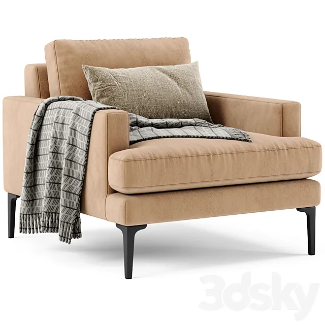 West Elm Andes Armchair 3D Model West Elm Andes Armchair 3D Model