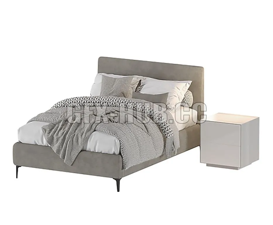 West Elm Andes Bed 3D Model West Elm Andes Bed 3D Model