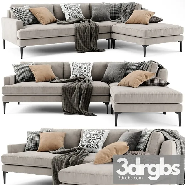 West elm andes sectional chaise sofa