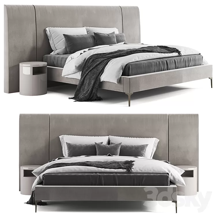 West Elm Andes Wide Bed 3D Model