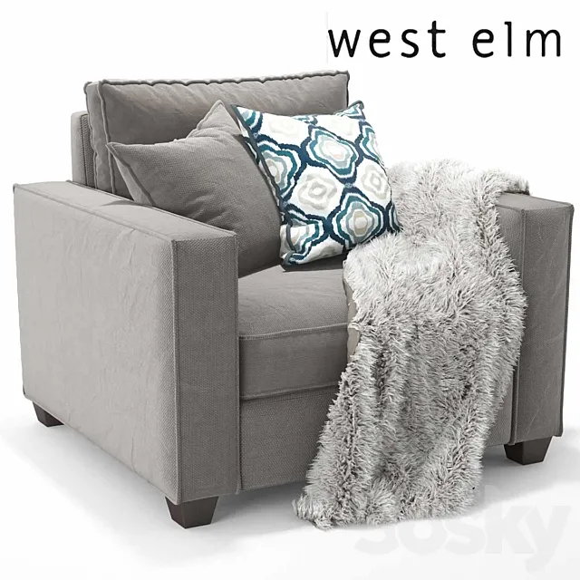 West elm armchair 01 3DModel