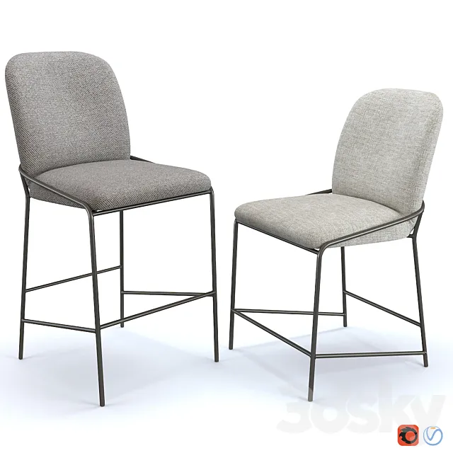 West Elm Astrud Counter & Bar Stool 3D Model West Elm Astrud Counter & Bar Stool 3D Model