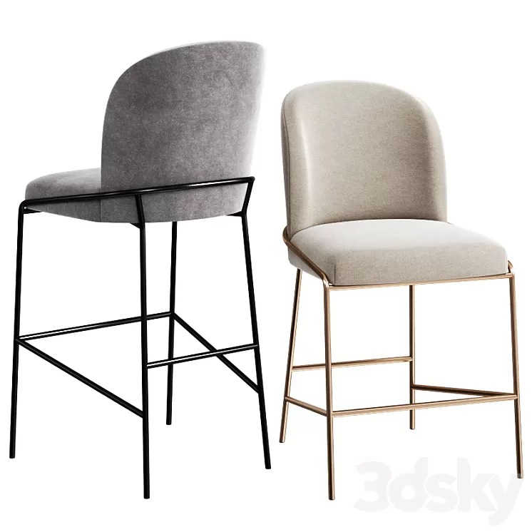 West Elm Astrud Counter & Bar Stool 3D Model West Elm Astrud Counter & Bar Stool 3D Model