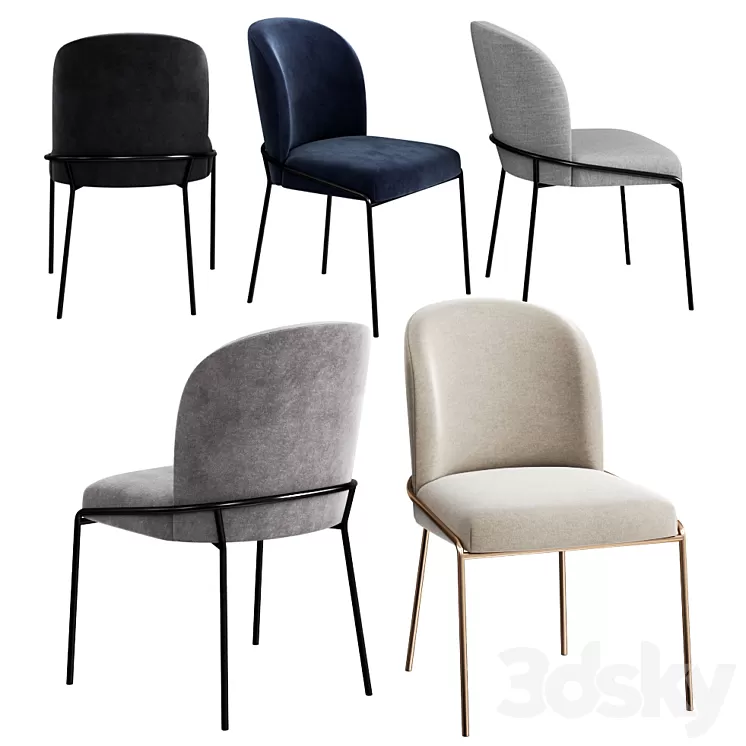 West Elm Astrud Dining Chair 3D Model West Elm Astrud Dining Chair 3D Model