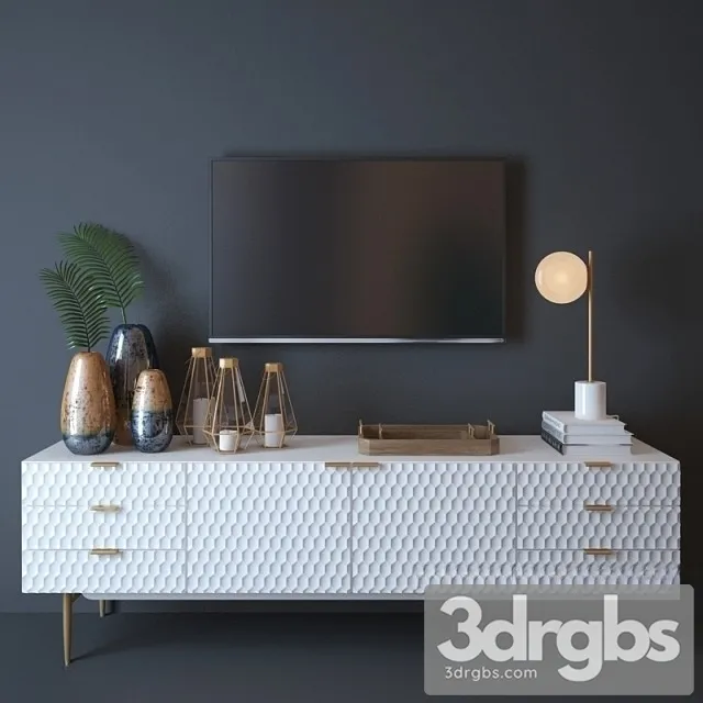 West Elm Audrey Media Console 3D Model Download