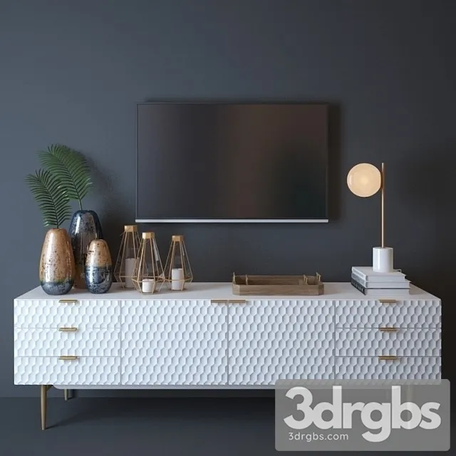 West Elm Audrey Media Console 3D Model Download