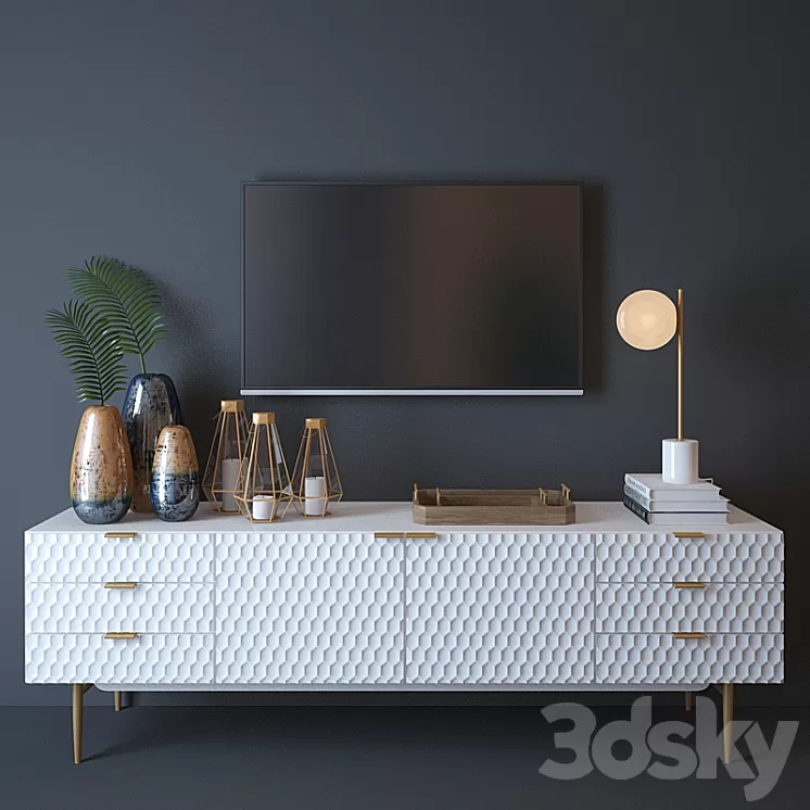 West elm Audrey Media Console 3D Model