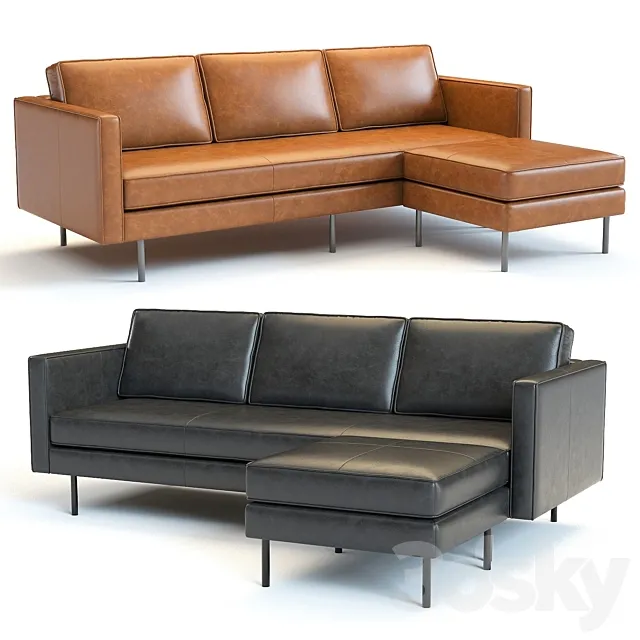 West Elm Axel Corner Sofa 3D Model West Elm Axel Corner Sofa 3D Model