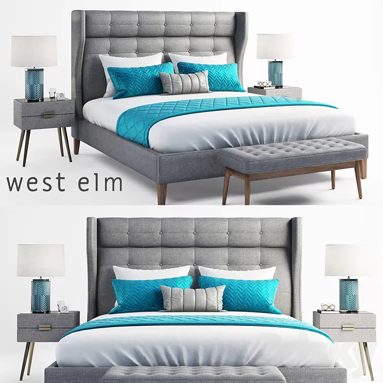 West elm bed 3D Model West elm bed 3D Model