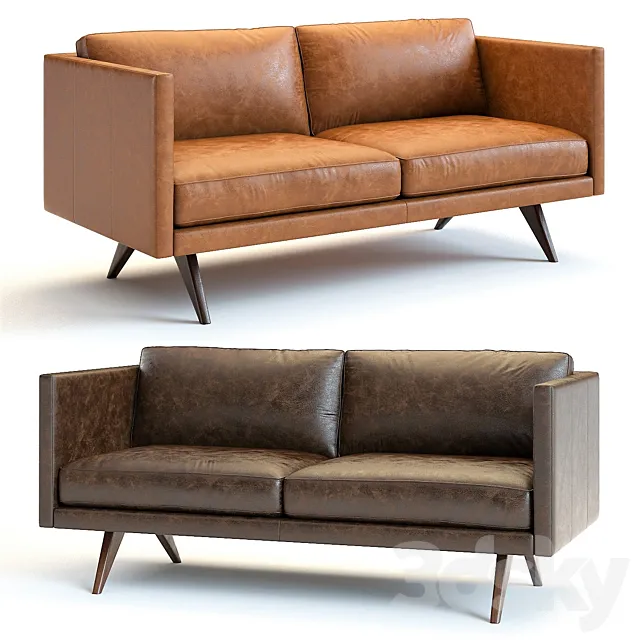 West Elm Brooklyn Leather Sofa 3D Model