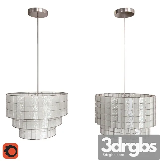 West elm capiz chandelier set 3D Model Download