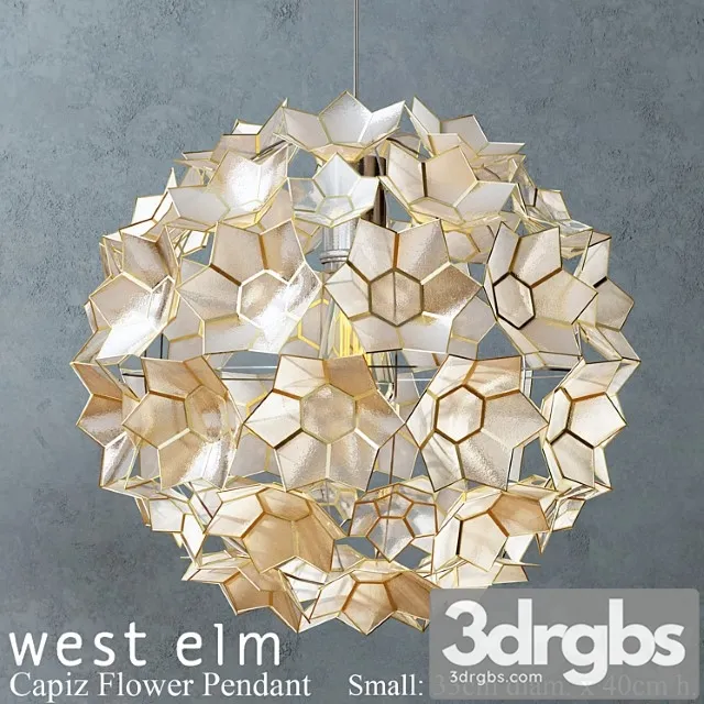 West Elm Capiz Flower Pendant 3D Model Download