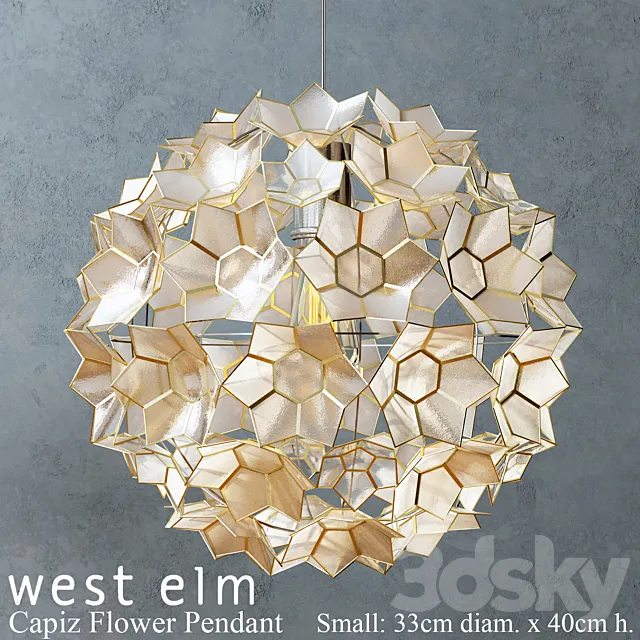 West elm – Capiz Flower Pendant 3DModel