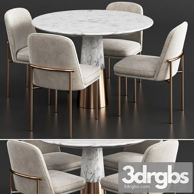 West elm & cb2 dinning set 2 2 3D Model Download