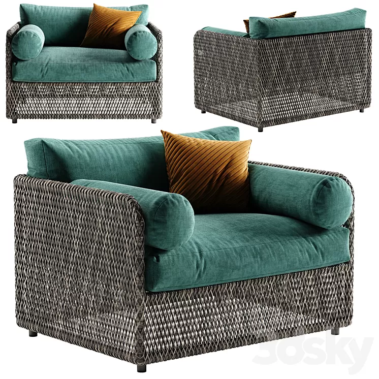 West elm coastal armchair 3D Model West elm coastal armchair 3D Model
