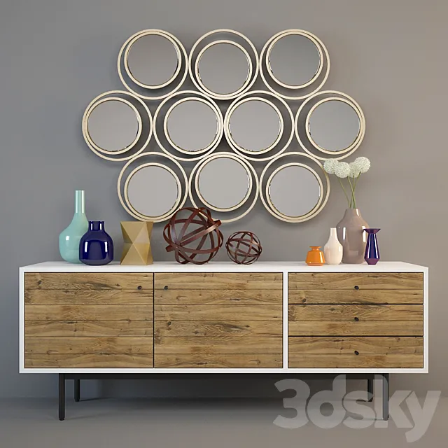 west elm Console & decor 3DModel