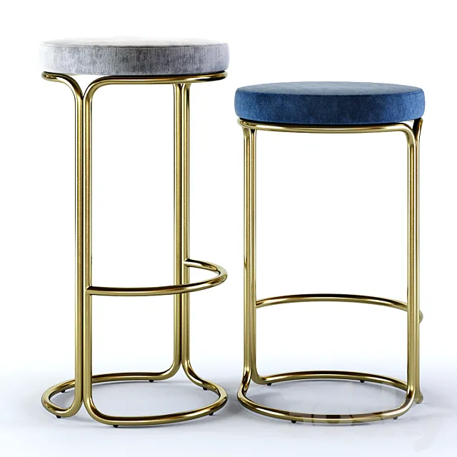 West Elm Cora Bar and Counter Stools 3D Model West Elm Cora Bar and Counter Stools 3D Model