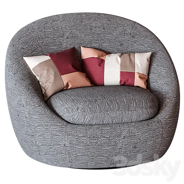 West Elm Cozy Swivel Chair 3DModel
