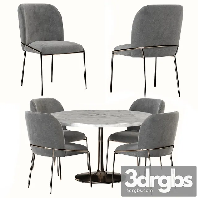 West Elm & Crate and Barrel Dining Set 3D Model Download