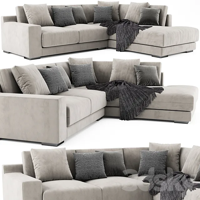 West Elm Dalton Terminal Chaise 3D Model West Elm Dalton Terminal Chaise 3D Model