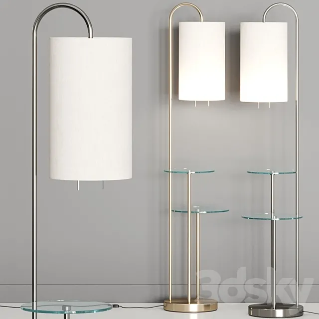 West Elm Deco Shelf Floor Lamp 3D Model